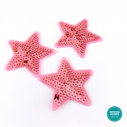 Pegatina Termo-adhesiva con Paillettes - Estrella Rosa